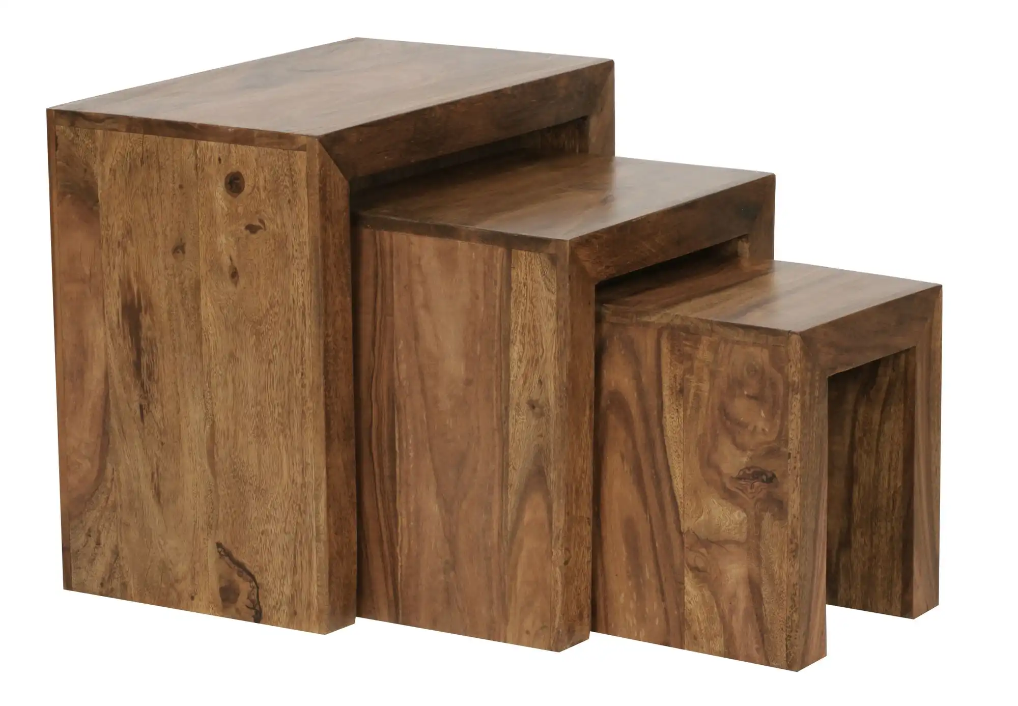 Sheesham Wood Nesting Side Table - Set of 3 - popular handicrafts